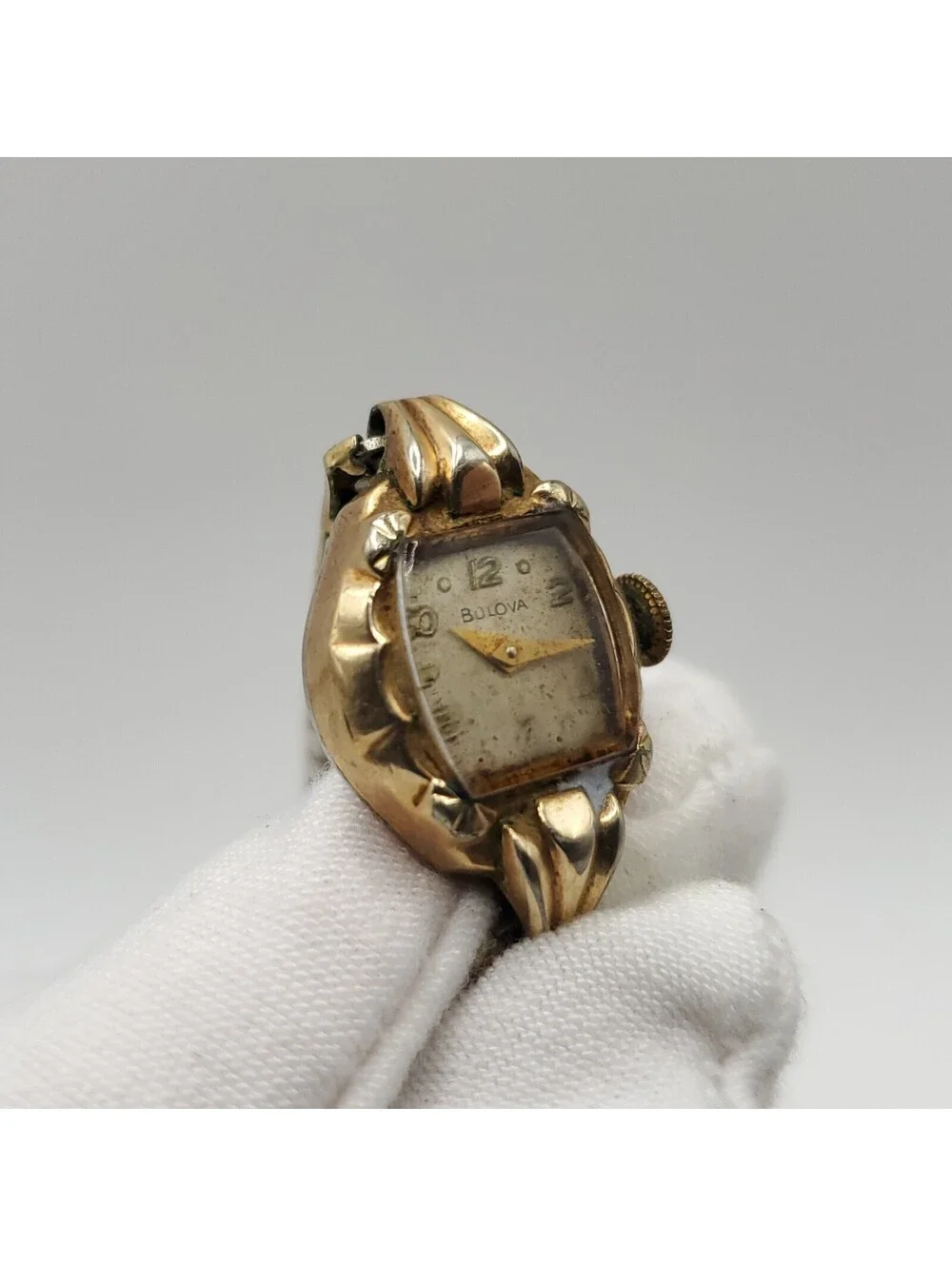 Vintage Bulova 10k Rolled Gold Plate Bezel 16mm Womens Watch For Parts
